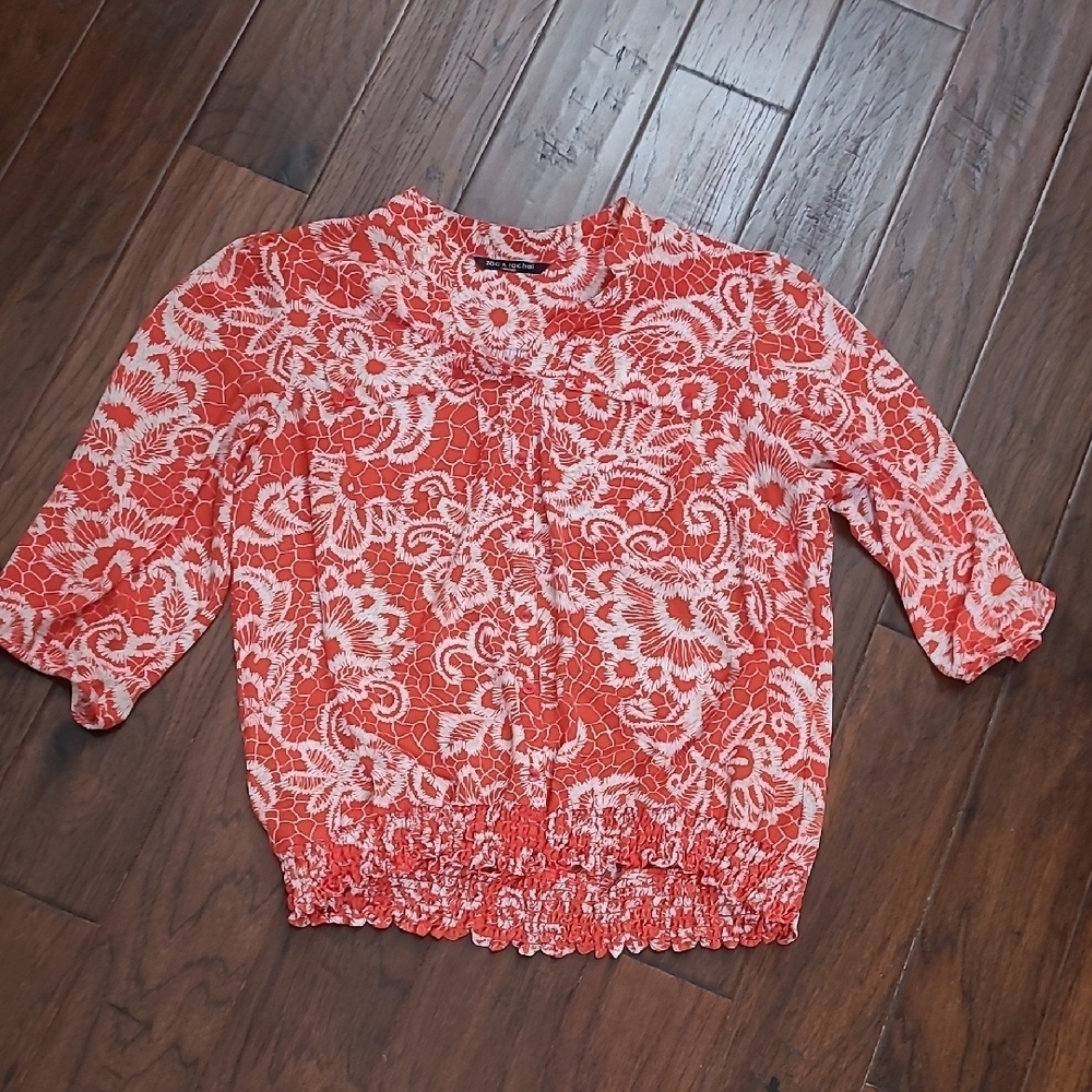 Zac & Rachel Mock Button-up Blouse with Stretchy waist size 2X
